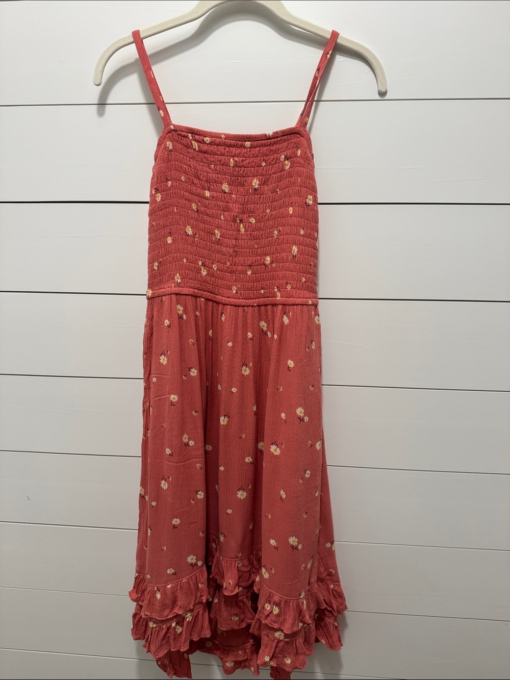 abercrombie kids Rust Floral Smocked Midi Dress